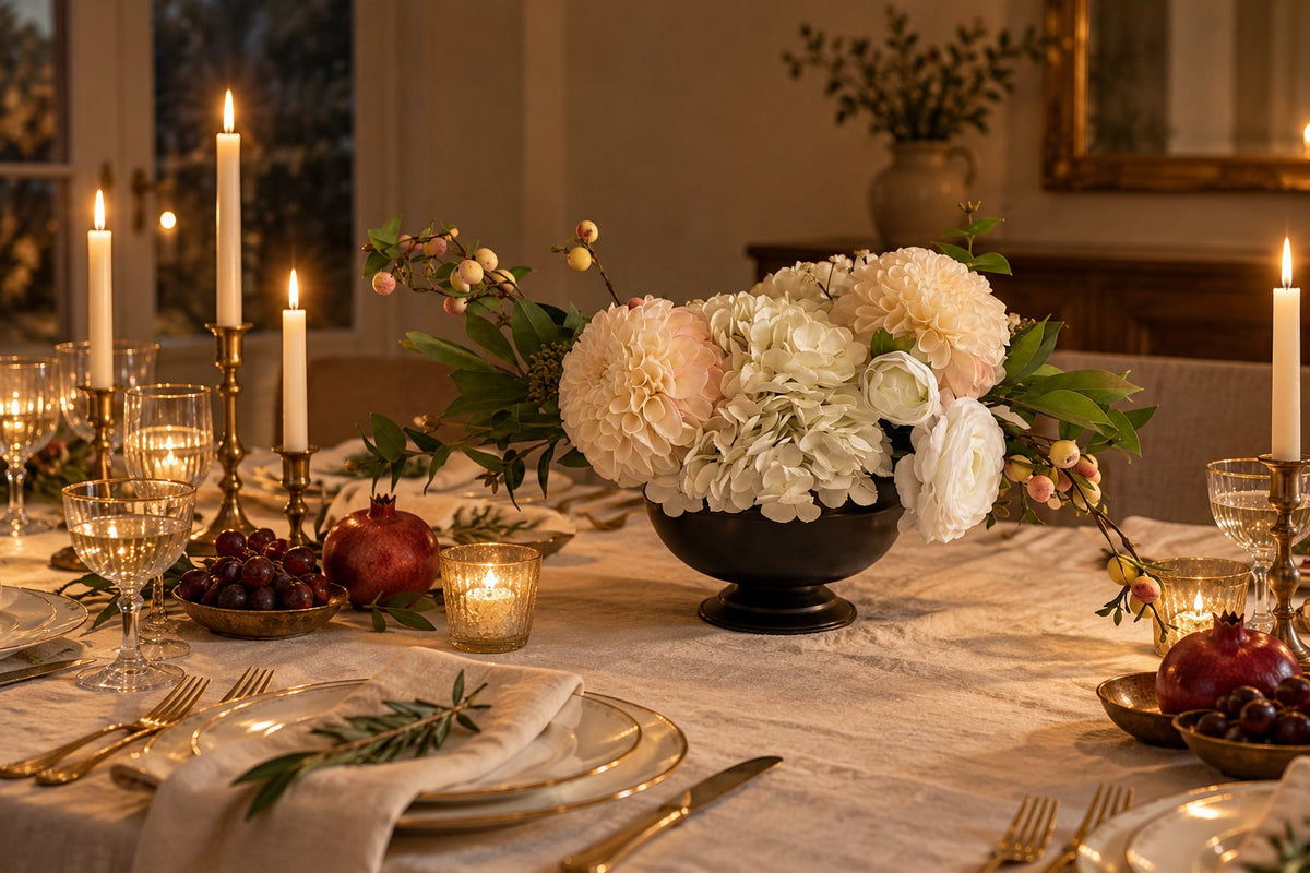 The Keepsake as the centrepiece of a candlelit holiday table